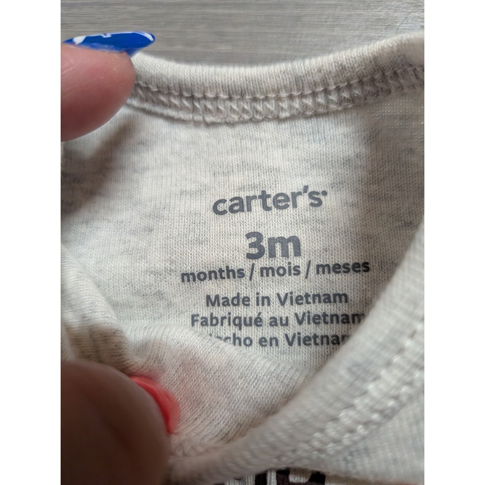 Carters Baby 3M My First Thanksgiving Long Sleeve Bodysuit Heather Gray Turkey - Picture 2 of 3